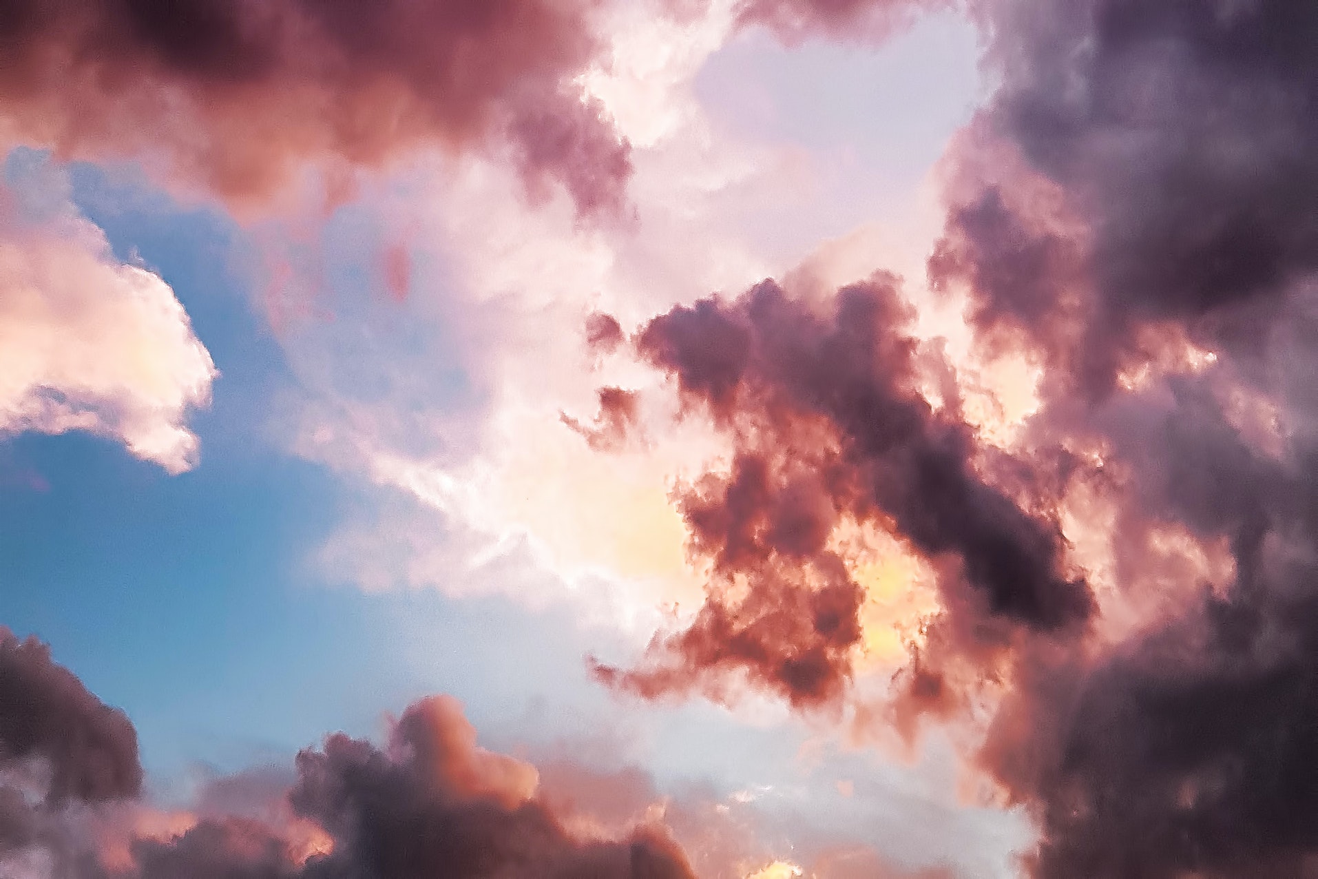 image of clouds in pink and blue colors