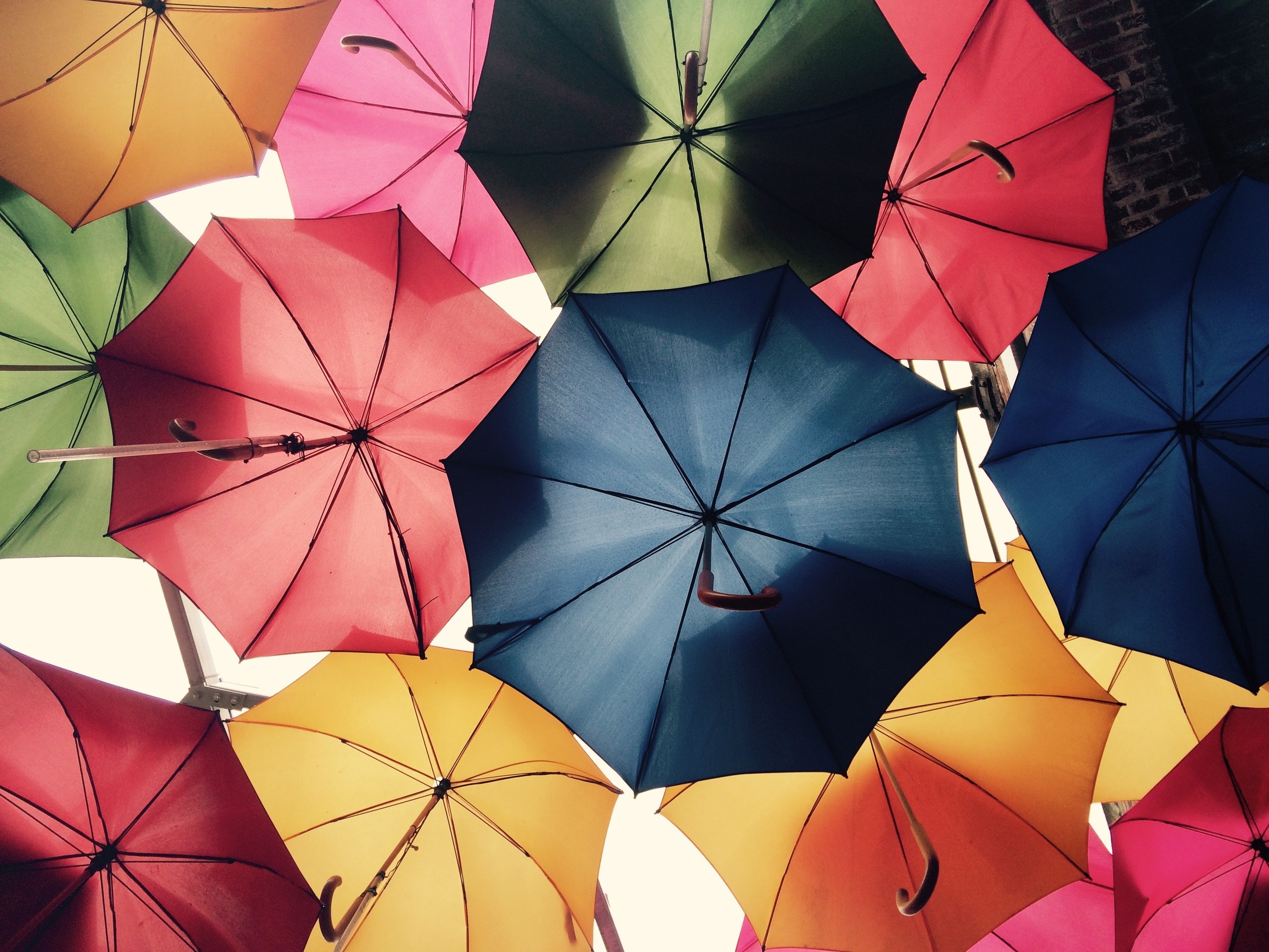 many umbrellas of different colors